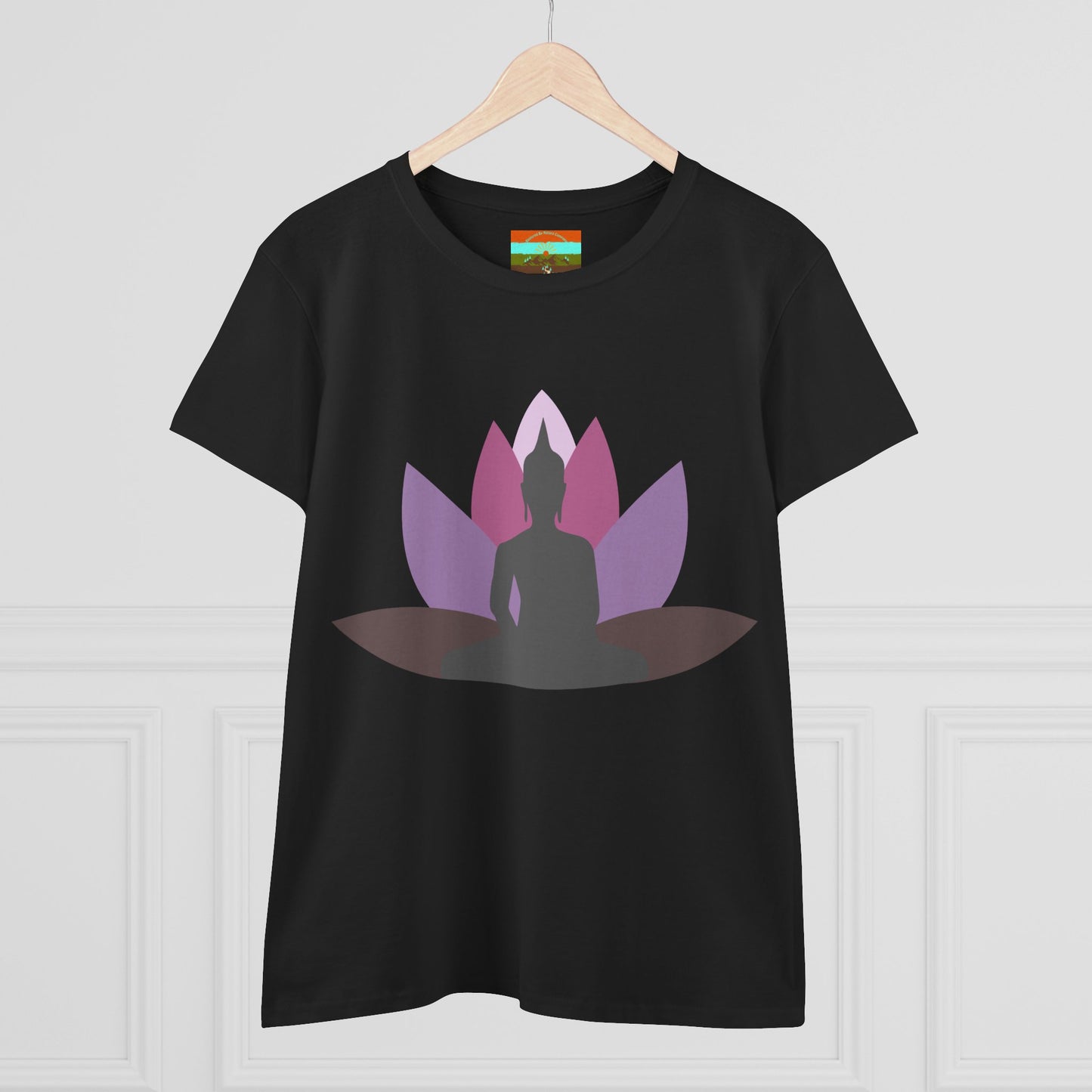 Buddha Lotus Women's Cotton Tee | Mauve | Mindfulness & Yoga Apparel