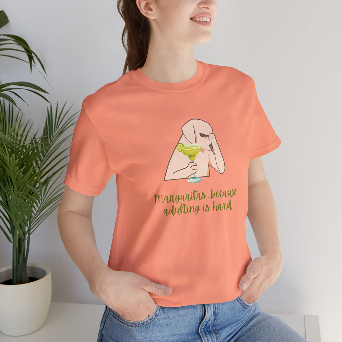 Margaritas...Because Adulting Is Hard | Unisex Jersey T-Shirt