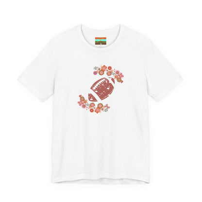 Vintage Floral Football Graphic Tee | 60s Hippie Style