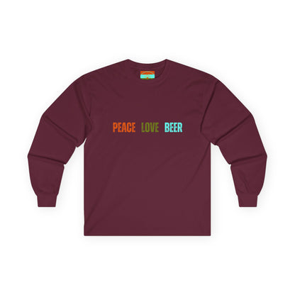 Peace Love Beer Ultra Cotton Long Sleeve Tee