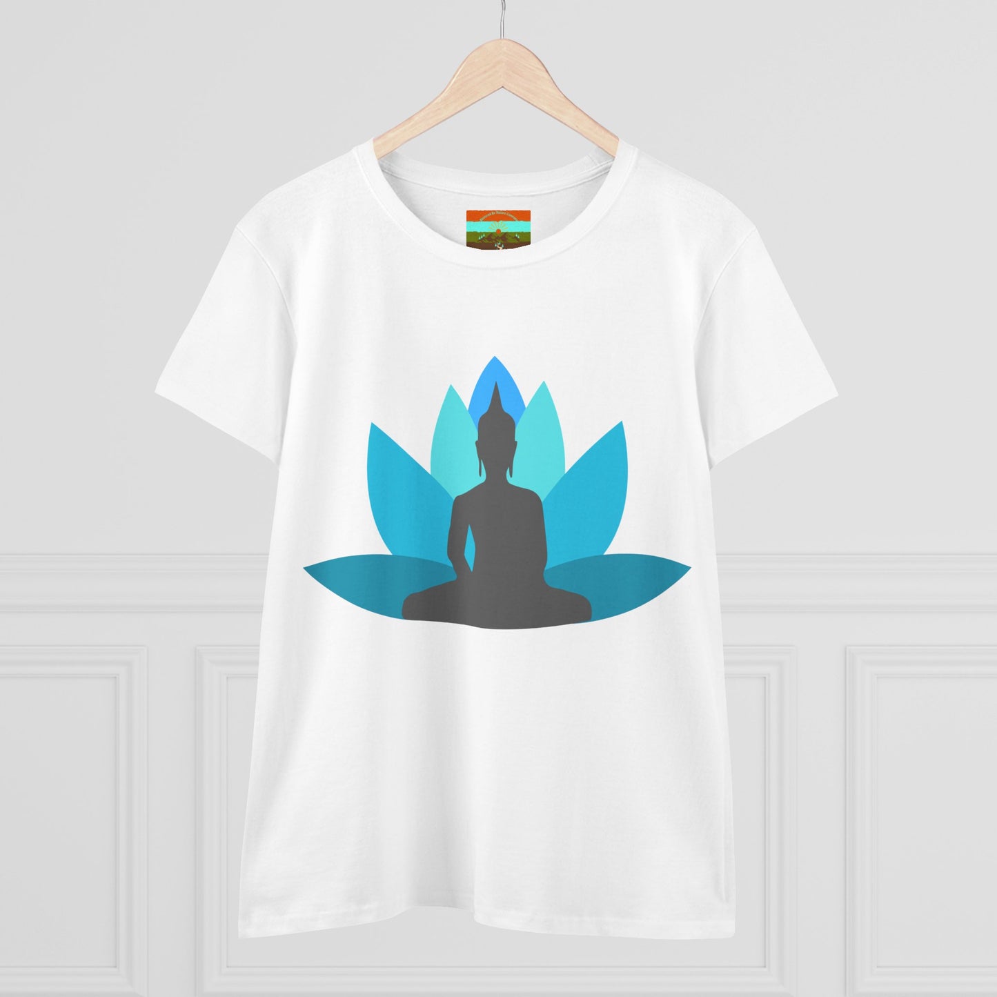 Buddha Lotus Women's Cotton Tee | Tranquil | Mindfulness & Yoga Apparel