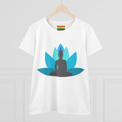 Buddha Lotus Women's Cotton Tee | Tranquil | Mindfulness & Yoga Apparel