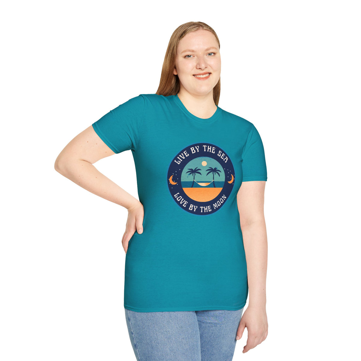 Live By The Sea Love By The Moon | Unisex Soft-style T-Shirt
