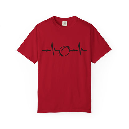 Football Heartbeat Graphic Tee | Soft Cotton T-Shirt for Football Fans