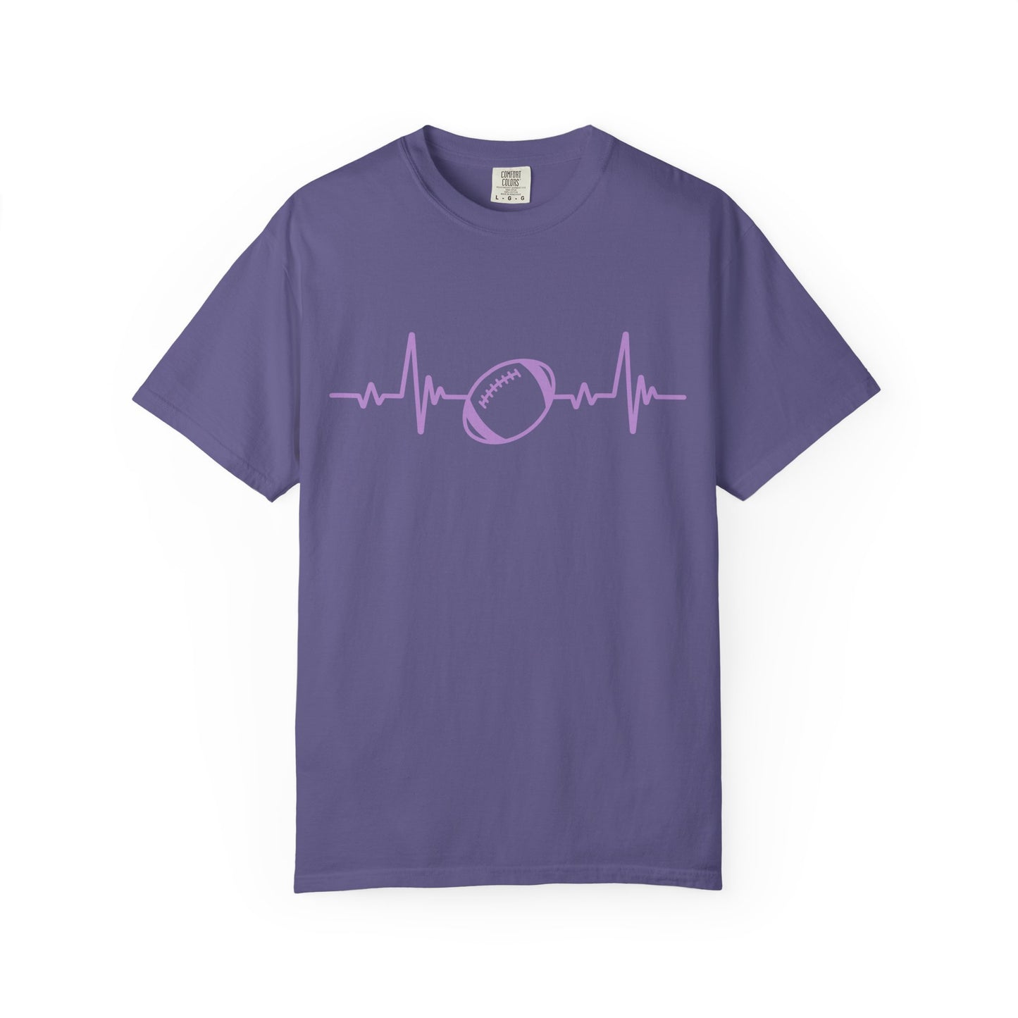 Football Heartbeat Graphic Tee | Soft Cotton T-Shirt for Football Fans