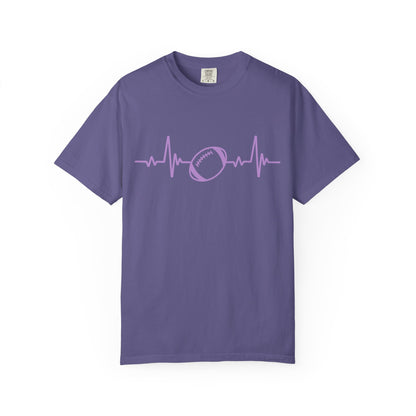 Football Heartbeat Graphic Tee | Soft Cotton T-Shirt for Football Fans