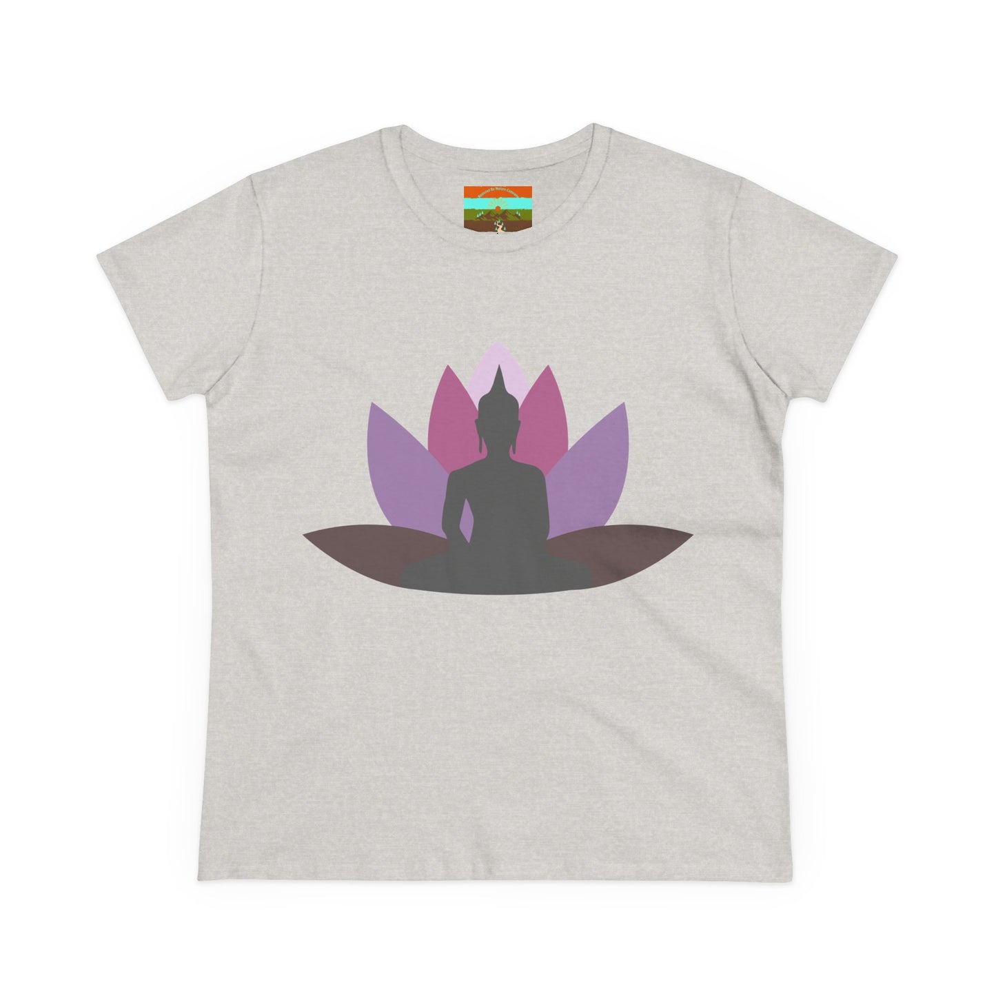 Buddha Lotus Women's Cotton Tee | Mauve | Mindfulness & Yoga Apparel