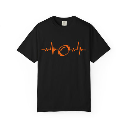 Football Heartbeat Graphic Tee | Soft Cotton T-Shirt for Football Fans