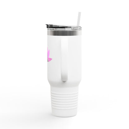 Buddha Lotus 40 oz Insulated Travel Tumbler | Bubblegum | Meditation & Yoga Drinkware