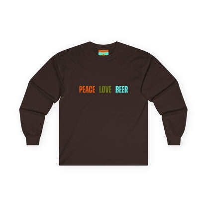 Peace Love Beer Ultra Cotton Long Sleeve Tee
