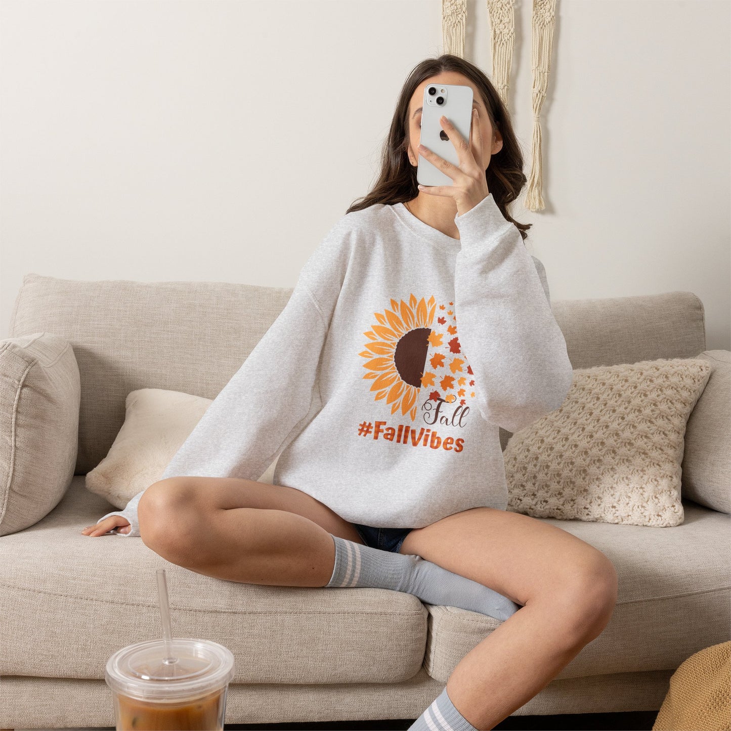 #FallVibes Unisex Heavy Blend Crewneck Sweatshirt