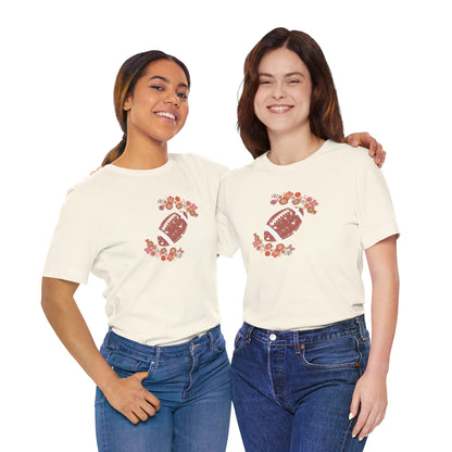 Vintage Floral Football Graphic Tee | 60s Hippie Style