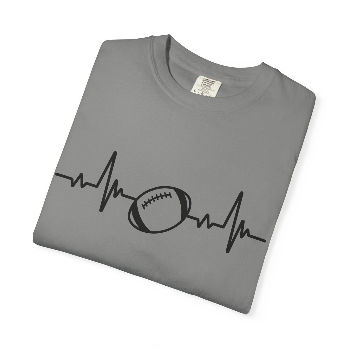 Football Heartbeat Graphic Tee | Soft Cotton T-Shirt for Football Fans