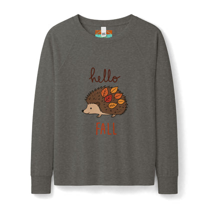 Hello Fall Hedgehog Sweatshirt — Women's Cozy Autumn Crewneck