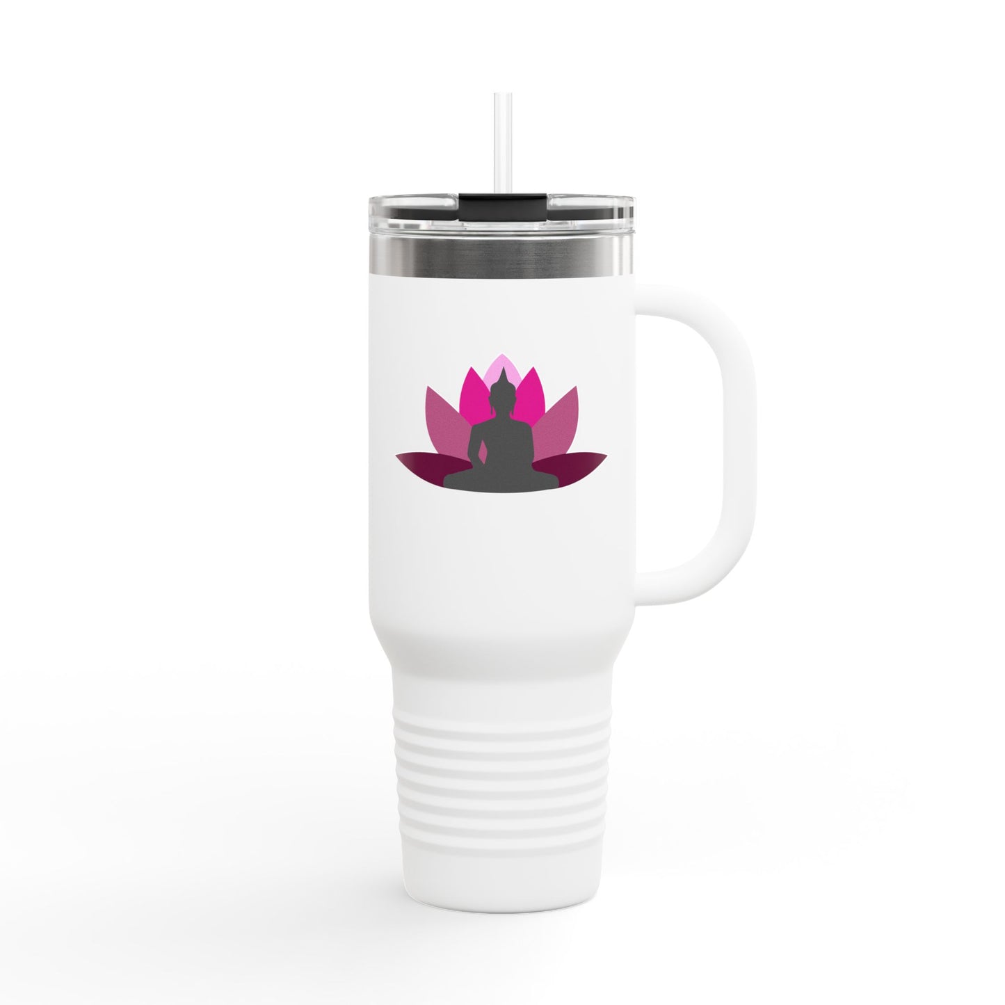 Buddha Lotus 40 oz Insulated Travel Tumbler | Cerise | Meditation & Yoga Drinkware