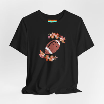 Vintage Floral Football Graphic Tee | 60s Hippie Style