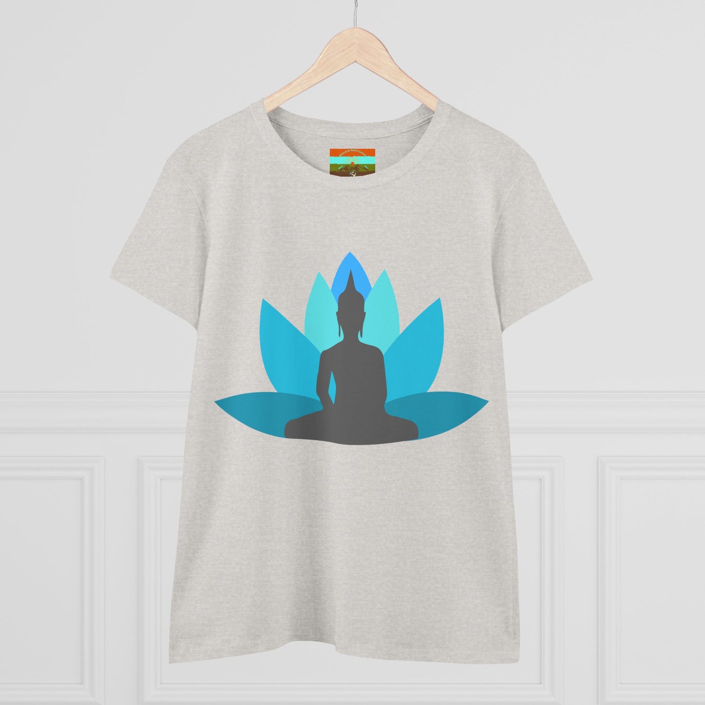 Buddha Lotus Women's Cotton Tee | Tranquil | Mindfulness & Yoga Apparel