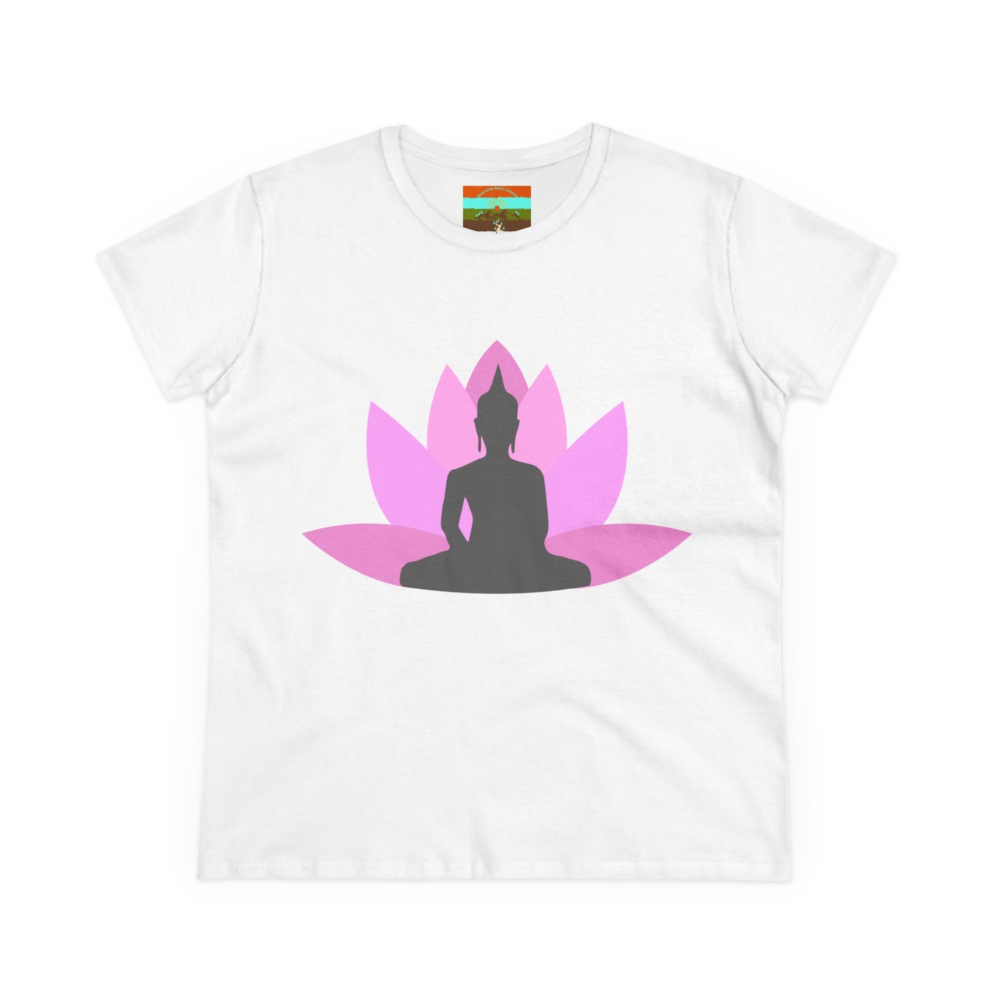 Buddha Lotus Women's Cotton Tee | Bubblegum | Mindfulness & Yoga Apparel