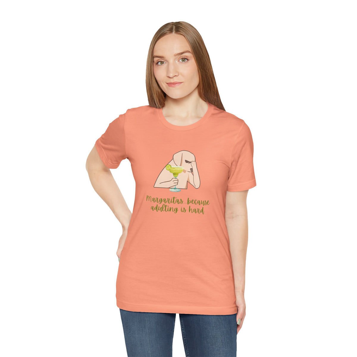 Margaritas...Because Adulting Is Hard | Unisex Jersey T-Shirt