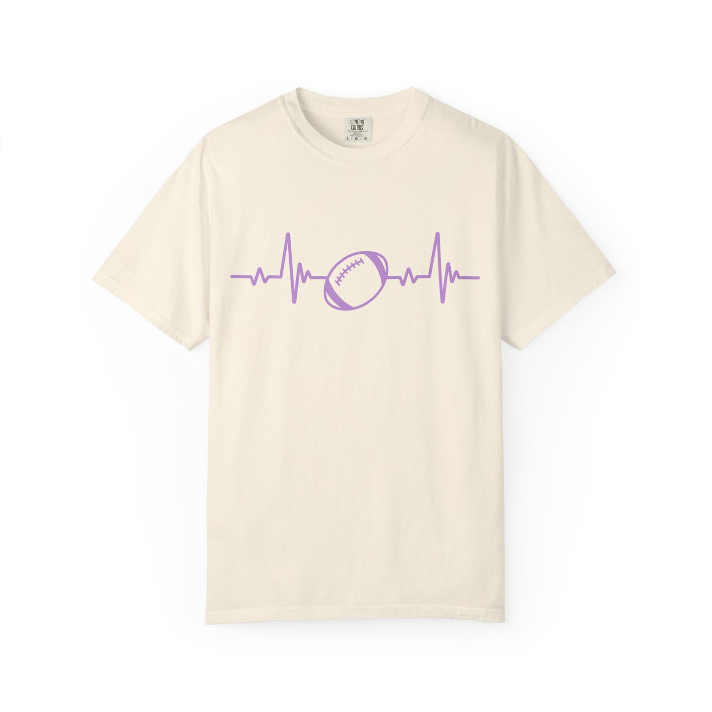 Football Heartbeat Graphic Tee | Soft Cotton T-Shirt for Football Fans
