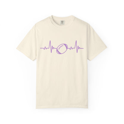 Football Heartbeat Graphic Tee | Soft Cotton T-Shirt for Football Fans