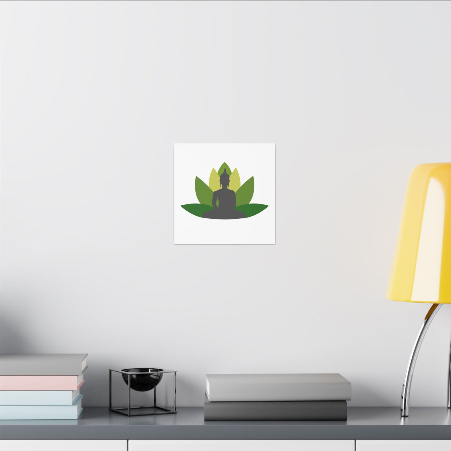 Buddha Lotus Canvas Print | Verde | Meditation & Yoga Wall Art