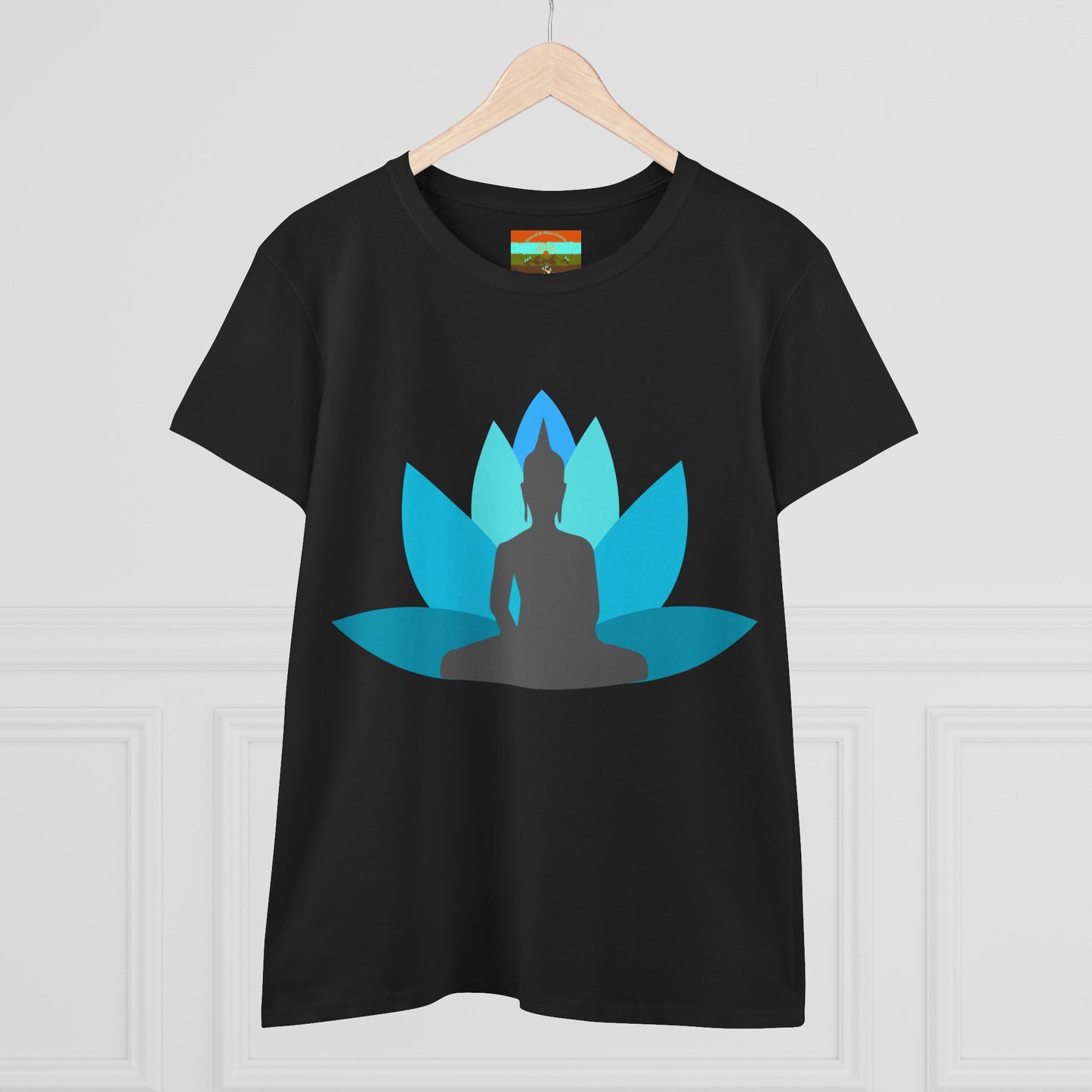 Buddha Lotus Women's Cotton Tee | Tranquil | Mindfulness & Yoga Apparel