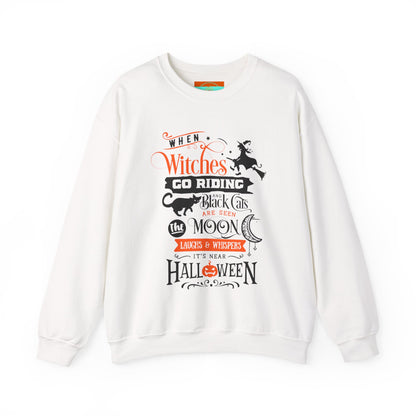 When Witches Go Riding Halloween Crewneck Sweatshirt