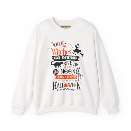 When Witches Go Riding Halloween Crewneck Sweatshirt