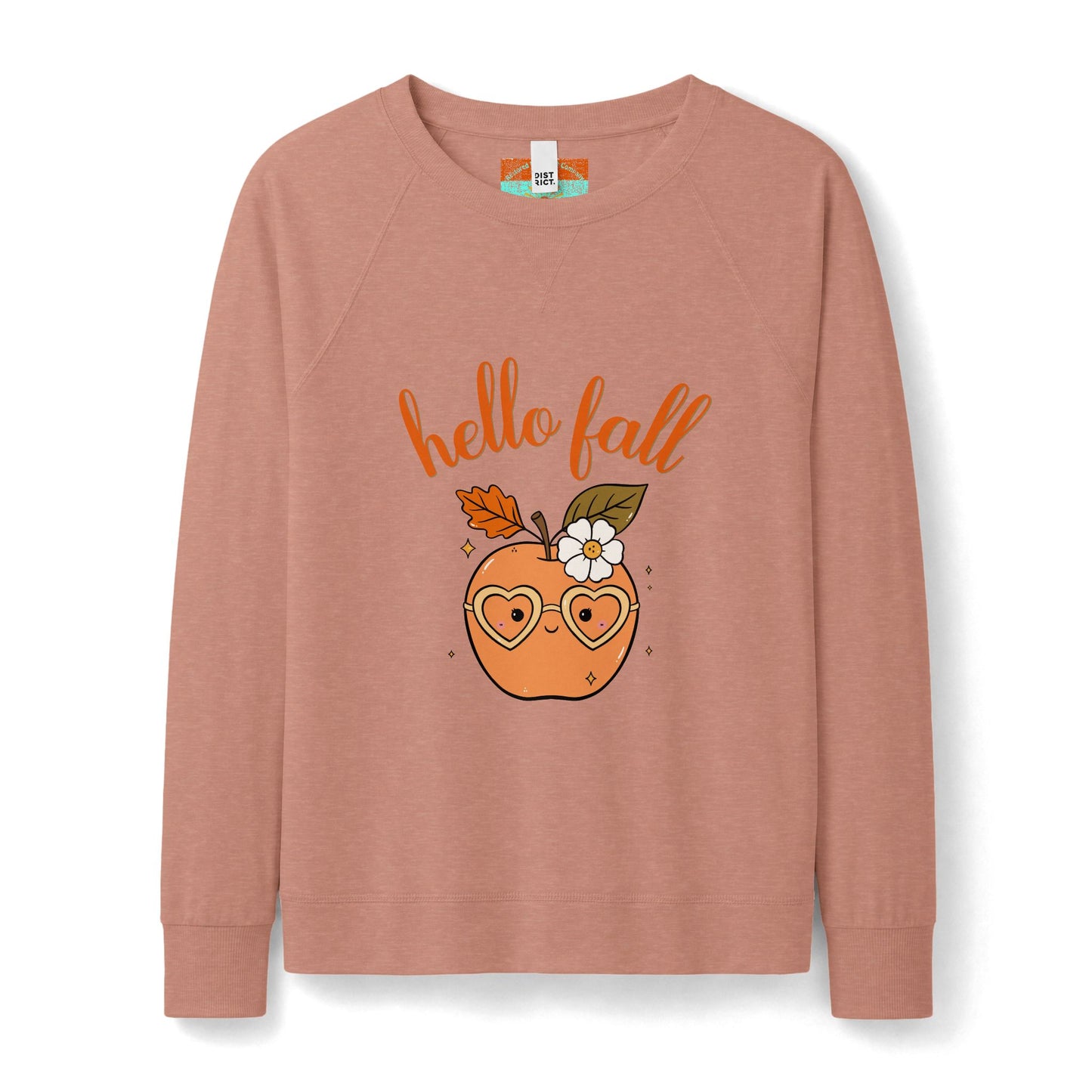 Hello Fall Retro Apple Sweatshirt — Women's Cozy Autumn Crewneck