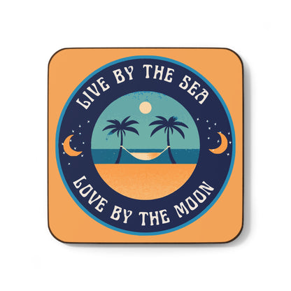 Live By The Sea Love By The Moon Coaster in Sunset