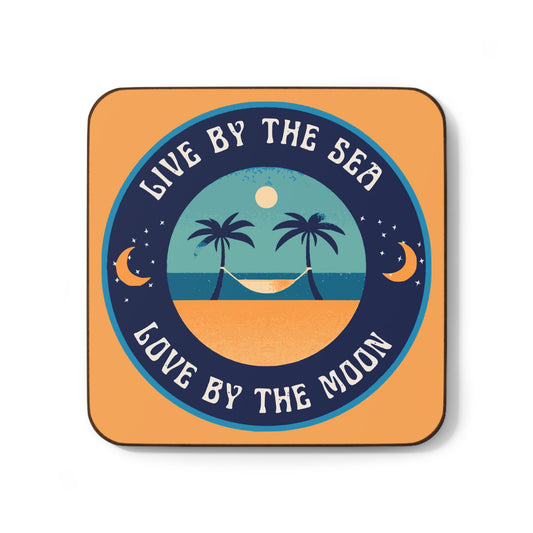 Live By The Sea Love By The Moon Coaster in Sunset