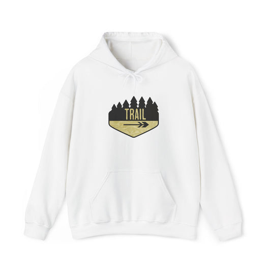 Wooden Hiking Trail Sign | Cozy Pullover Hoodie | Ethically Grown Cotton