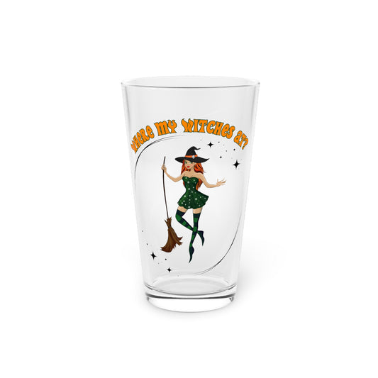 Where My Witches At? Halloween 16oz Pint Glass